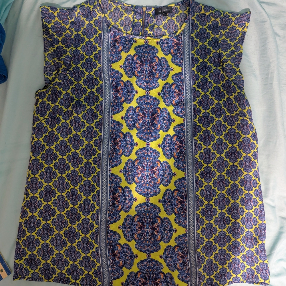 The Limited Vibrant Blue and Yellow Blouse